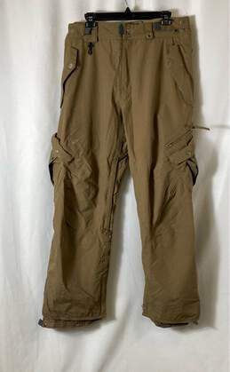 686 Smarty Mens Brown Stretch Flat Front Pockets Straight Leg Snow Pants Size M