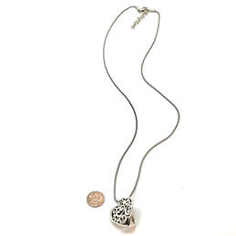 Designer Brighton Silver-Tone Snake Chain Engraved Heart Pendant Necklace alternative image