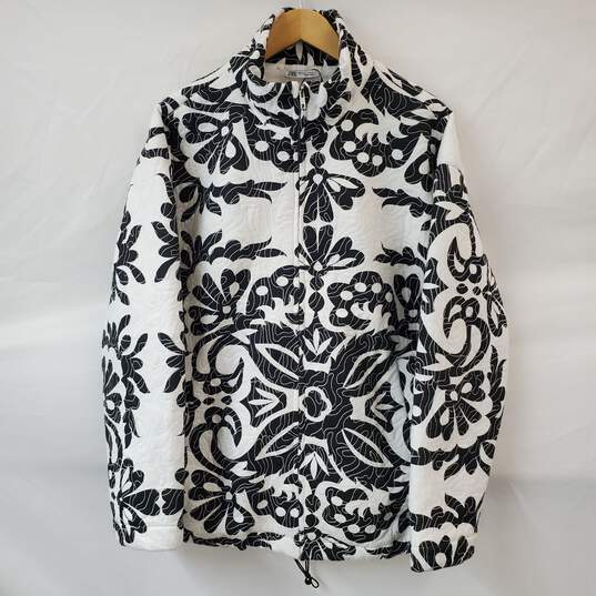 NWOT Zara Quilted Black & White Oversized Full Zip Jacket Size S image number 1