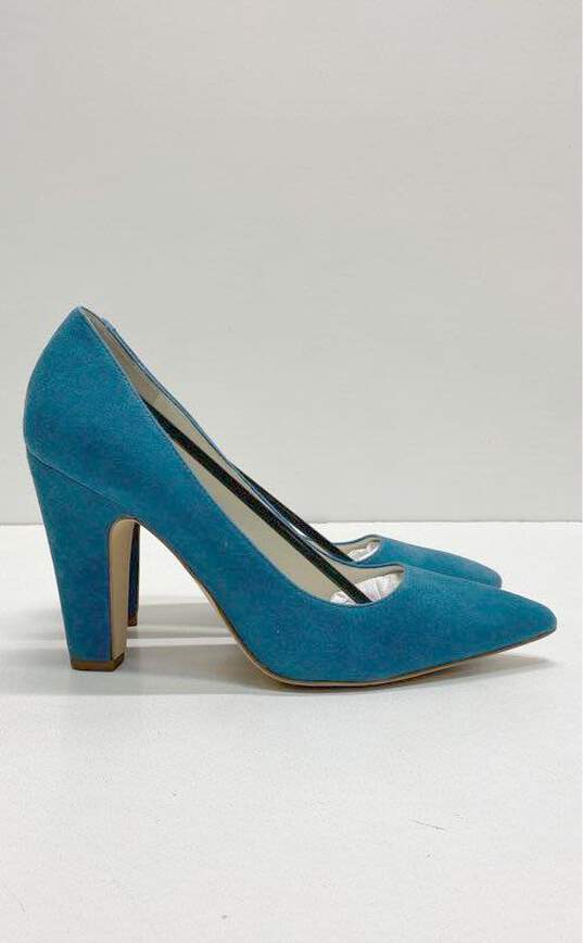 Anne Klein Suede Leather Pointed Toe Pumps Blue 8.5 image number 1