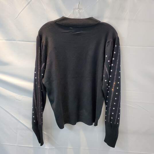 Carmen Marc Valvo Black Long Sleeve Pullover Sweater NWT Size XL image number 2