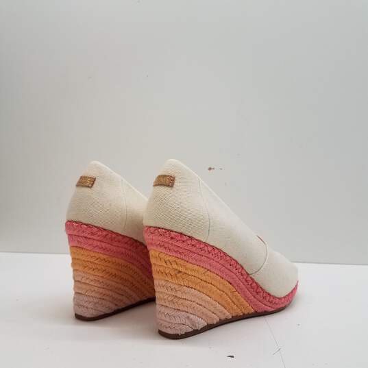 Toms Michelle Canvas Espadrille Wedge Shoes Multicolor 9.5 image number 4