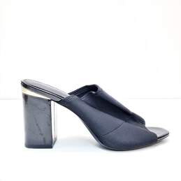 Calvin Klein Black Nylon Stretch Mules Heels Shoes Size 8