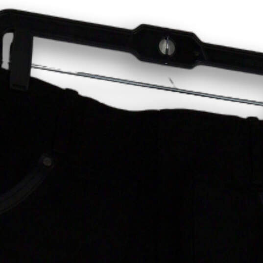 Womens Black Flat Front Pockets Back Zip Stretch Short A-Line Skirt Size 0 image number 3