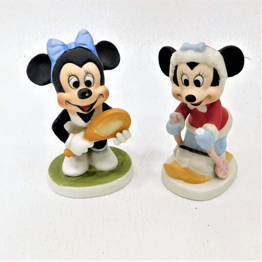 VNTG Walt Disney Productions Brand Minnie Mouse Skiing and Tennis Ceramic Figurines (Set of 2) image number 1