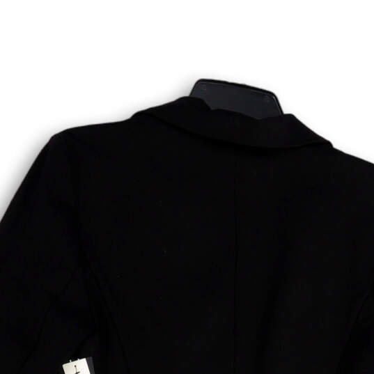 NWT Womens Black Long Sleeve Collared Pockets One Button Blazer Size Small image number 1