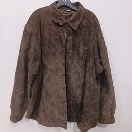 Men’s Vintage Suede Button-Up Shirt Jacket Sz XXL
