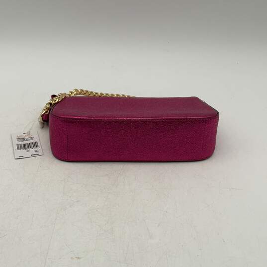NWT Michael Kors Womens Jet Set Gold Pink Glitter Inner Compartment Clutch Bag image number 3