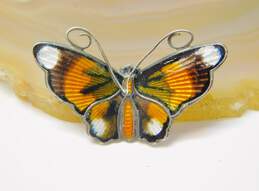 VNTG 925 Norway David Andersen Guilloché Enamel Butterfly Brooch