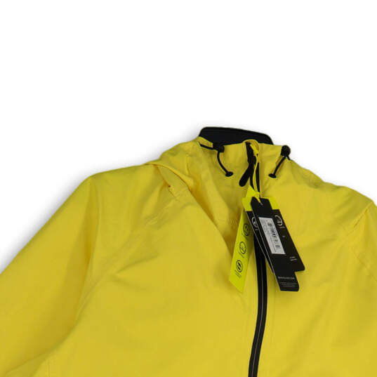 NWT Womens Yellow Long Sleeve Full-Zip Hooded Rain Jacket Size XL image number 3