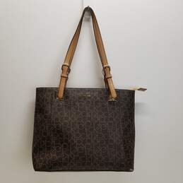 Calvin Klein Brown Tote Bag with Card Holder
