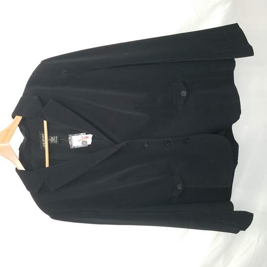 Womens Black Long Sleeve Collared Single Breasted Two Button Blazer Size 22 (XXL) image number 1