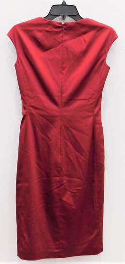 Ralph Lauren Silky Satiny Red Formal Evening Party Prom Dress Size 2 alternative image