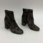 Womens Jana Black Gold Floral Round Toe Side Zip Ankle Bootie Size 7.5 M image number 3
