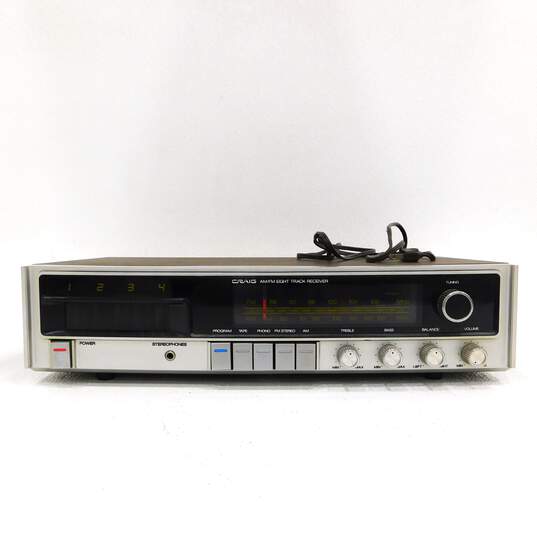 VNTG Craig Model 3215 AM/FM 8 Track Receiver w/ Power Cable (Parts and Repair) image number 1