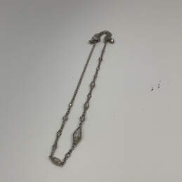 Designer Kendra Scott Silver-Tone Crystal Cut Stone Link Chain Necklace alternative image