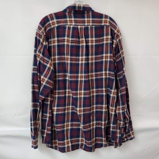 C.C. Filson Co. Cotton Red Navy Plaid LS Button Up Shirt Men's XL image number 2