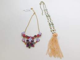 Betsey Johnson & Baublebar Colorful Rhinestone Necklaces 98.9g