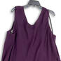 Womens Purple Sleeveless Wide Strap Round Neck Ruffle Hem Mini Dress Sz 22W image number 4