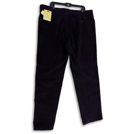 NWT Mens Blue Corduroy Pockets Regular Fit Straight Leg Ankle Pants Size 42 image number 2