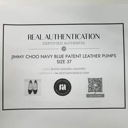 Jimmy Choo Navy Blue Patent Leather Pumps Women's Size 6.5 alternative image