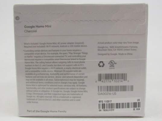 Google Home Mini Charcoal SEALED image number 8