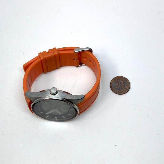 Designer Relic ZR 55260 Orange Strap Stainless Steel Quartz Wristwatch image number 4
