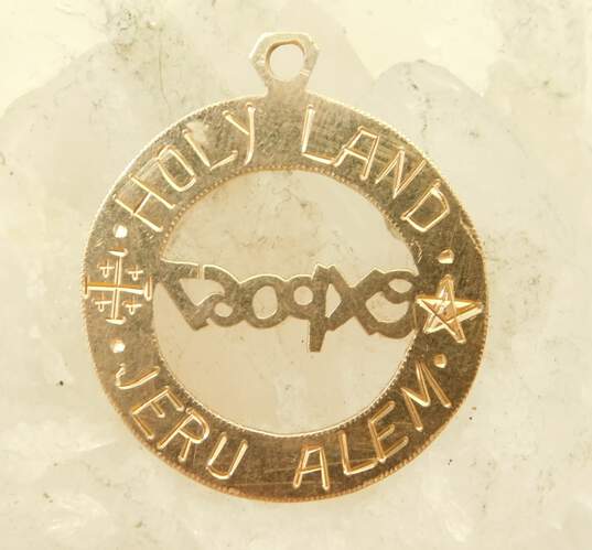 Vintage 13K Gold Etched Expo 67 Personalized Open Circle Pendant Charm 1.8g image number 2