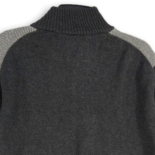 NWT Mens Gray Knitted Mock Neck Long Sleeve Pullover Sweater Size XL image number 4
