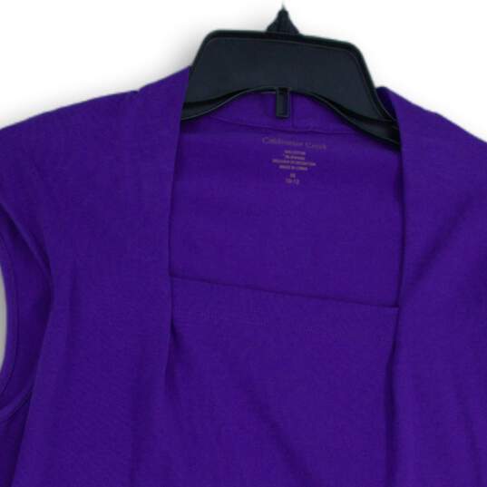 Coldwater Creek Womens Purple Square Neck Sleeveless Blouse Top Size M/10-12 image number 3