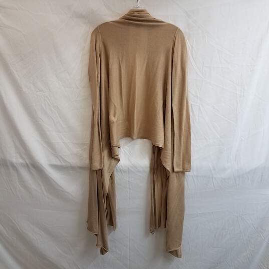 DKNY Women's Tan Silk Cotton Blend Knit Duster Size P/S NWT image number 2