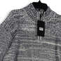 NWT Mens Gray Long Sleeve Crew Neck Quarter Zip Pullover Sweater Size XXL image number 4