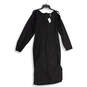 NWT Womens Black Cold Shoulder V-Neck Back Zip Sheath Dress Size 18/20 image number 1