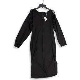 NWT Womens Black Cold Shoulder V-Neck Back Zip Sheath Dress Size 18/20