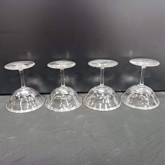 4pc. Set of Vintage Silver/Iridescent Rim Champagne Glasses image number 3