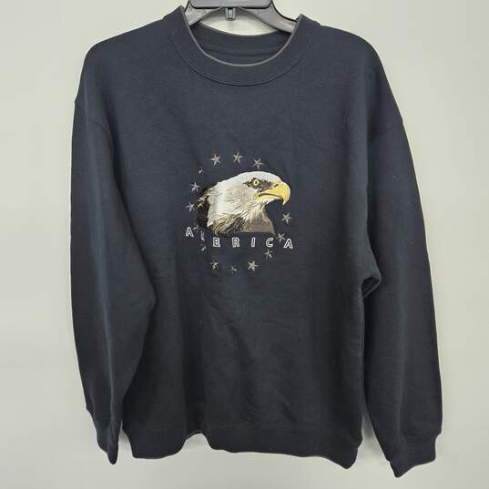Croft & Barrow Black American Eagle Sweater image number 1