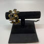 Designer J. Crew Gold-Tone Tortoise Flower Rhinestone Chain Bracelet image number 1