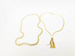 Vintage Monet & Napier Gold Tone Faux Pearl Necklaces 101.5g