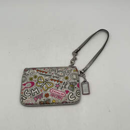 Womens Gray Butterfly Heart Glitter Glam Graffiti Bag Charm Wristlet Wallet alternative image