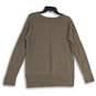 Tahari Womens Brown Crew Neck Long Sleeve Hi-Low Pullover Sweater Size Medium image number 2