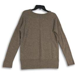 Tahari Womens Brown Crew Neck Long Sleeve Hi-Low Pullover Sweater Size Medium alternative image