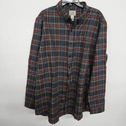 Multicolor Plaid Long Sleeve Button Up Flannel Shirt