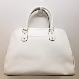 Michael Kors Hamilton White Crossgrain Leather Domed Zip Satchel Bag alternative image