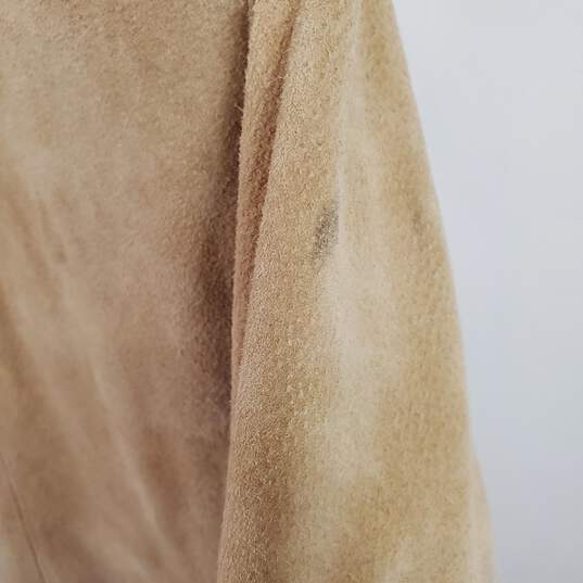 Giacca Women Beige Leather Suede Coat M image number 8