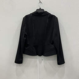 NWT Womens Black Long Sleeve Collared Full-Zip Biker Jacket Size 16 alternative image