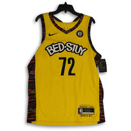 NWT Mens Yellow Brooklyn Nets Biggie #72 Baseball Jersey Size L/48