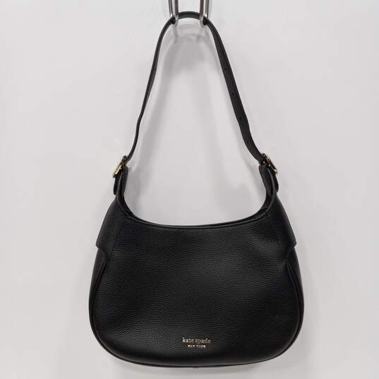 Buy the Women's Black Kate Spade Black Pebbled Leather Handbag