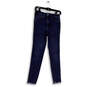 Womens Blue Denim Medium Wash Pockets Raw Hem Skinny Leg Jeans Size 27 image number 1