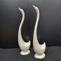 Pair of Ivory Ceramic Long Neck Swan Figurines image number 3