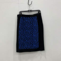 Womens Blue Black Knitted Stretch Pull On Straight And Pencil Skirt Size L alternative image